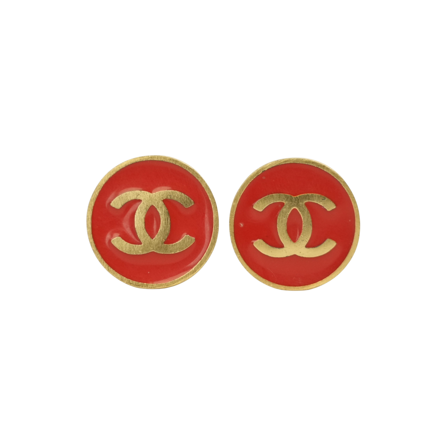 CHANEL 2001 Button Round Earring