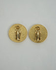 CHANEL 2001 Button Round Earring