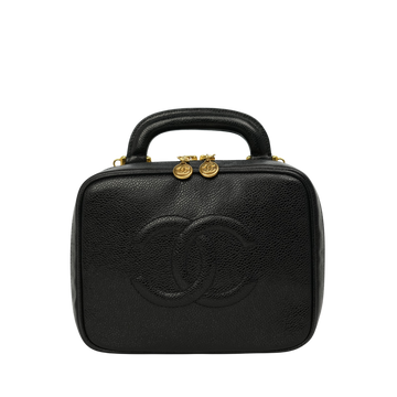 CHANEL 1996–1997 Caviar Leather Vanity Handbag / Shoulder Bag 2-Way