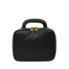 CHANEL 1996–1997 Caviar Leather Vanity Handbag / Shoulder Bag 2-Way