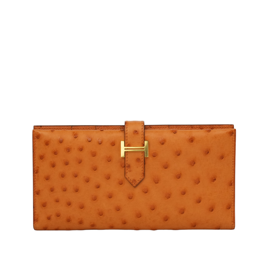 HERMES Ostrich Birkin Long Wallet