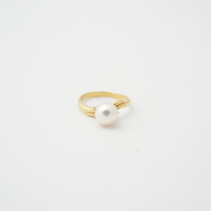 TASAKI K18 Pearl 7.70mm (Side Stones: Diamond 0.01) 2.8g  Ring