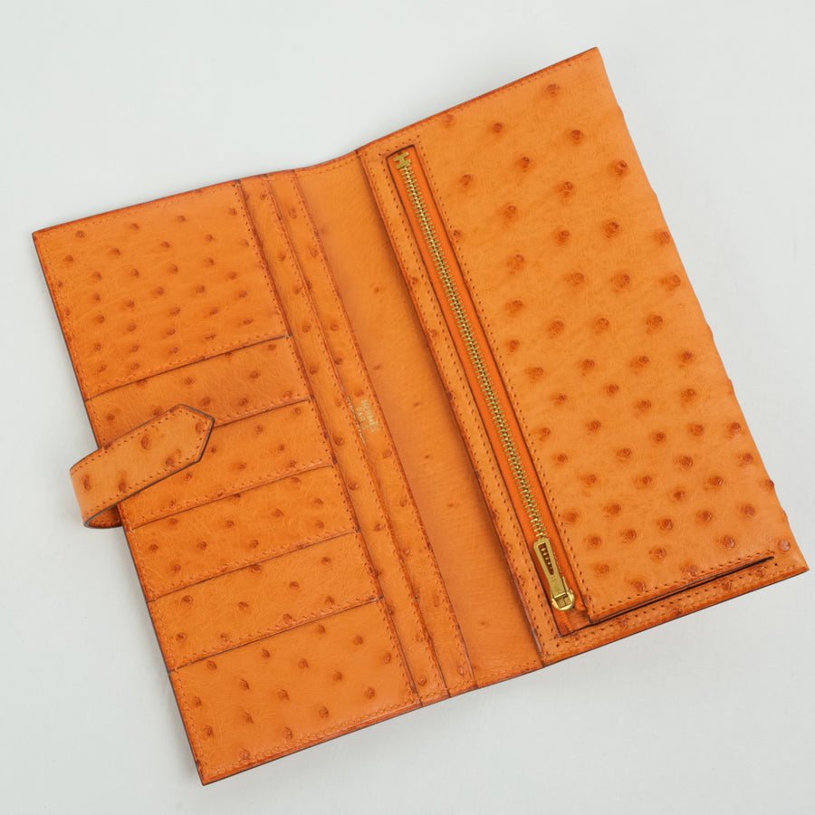 HERMES Ostrich Birkin Long Wallet