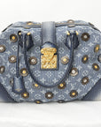 LOUIS VUITTON Denim Polka Dots Panama Bowly Canvas Navy Boston/Handbag M95418