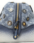 LOUIS VUITTON Denim Polka Dots Panama Bowly Canvas Navy Boston/Handbag M95418