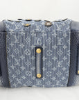 LOUIS VUITTON Denim Polka Dots Panama Bowly Canvas Navy Boston/Handbag M95418