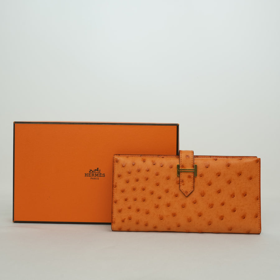 HERMES Ostrich Birkin Long Wallet