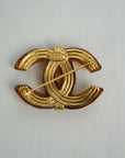 CHANEL Tortoise Shell Coco Mark Brooch