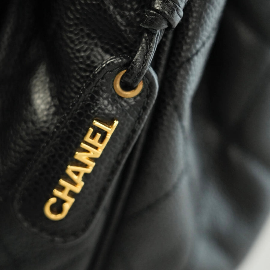 CHANEL 1994–1996 Drawstring Style Caviar Leather Backpack / Handbag