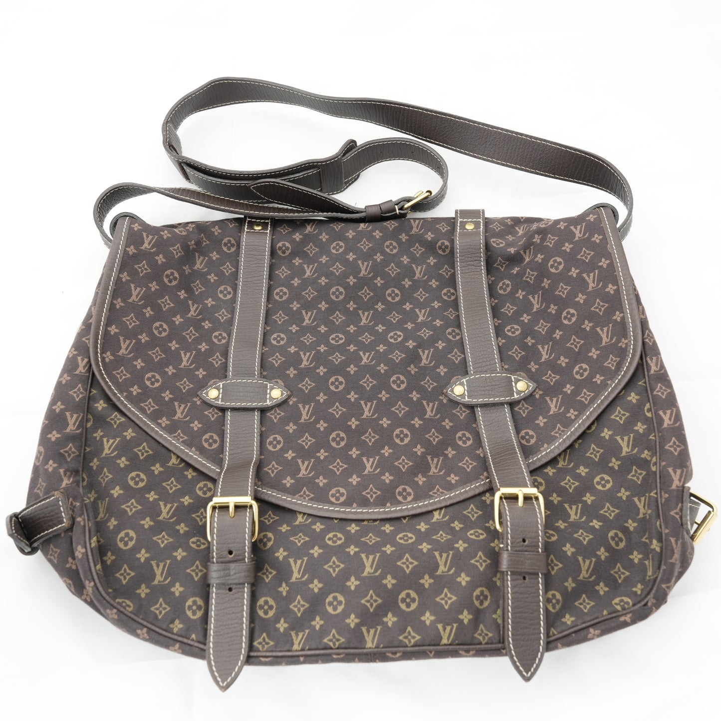 LOUIS VUITTON Monogram Mini Lin Saumur XL Shoulder Bag M95220