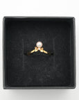 TASAKI Ribbon Pearl with Diamond Side Stones Ring