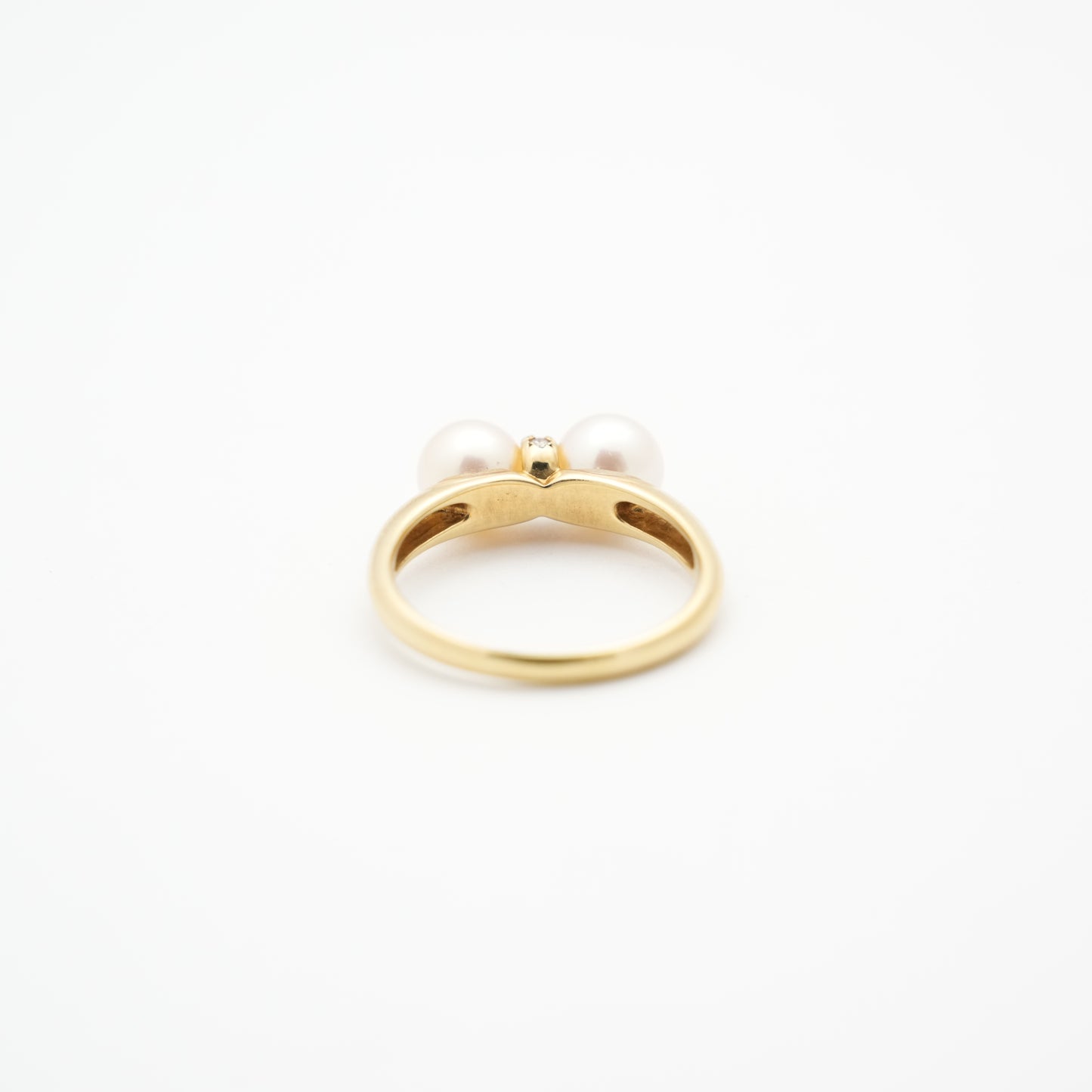 TASAKI K18 Pearl 7.00mm (Side Stones: Diamond 0.04) 4.6g Ring