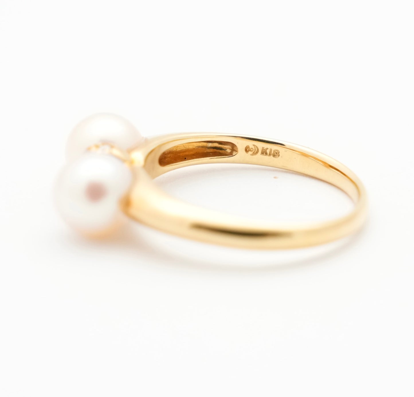 TASAKI K18 Pearl 7.00mm (Side Stones: Diamond 0.04) 4.6g Ring