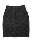 FENDI Zucca Pattern FF Logo Button I40 Skirt