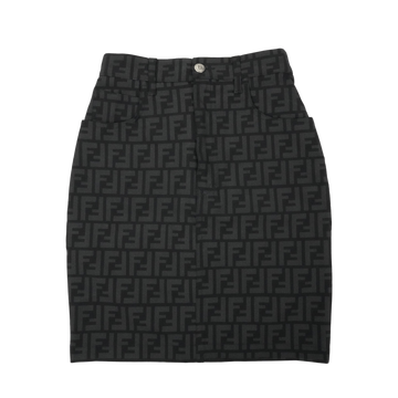 FENDI Zucca Pattern FF Logo Button I40 Skirt