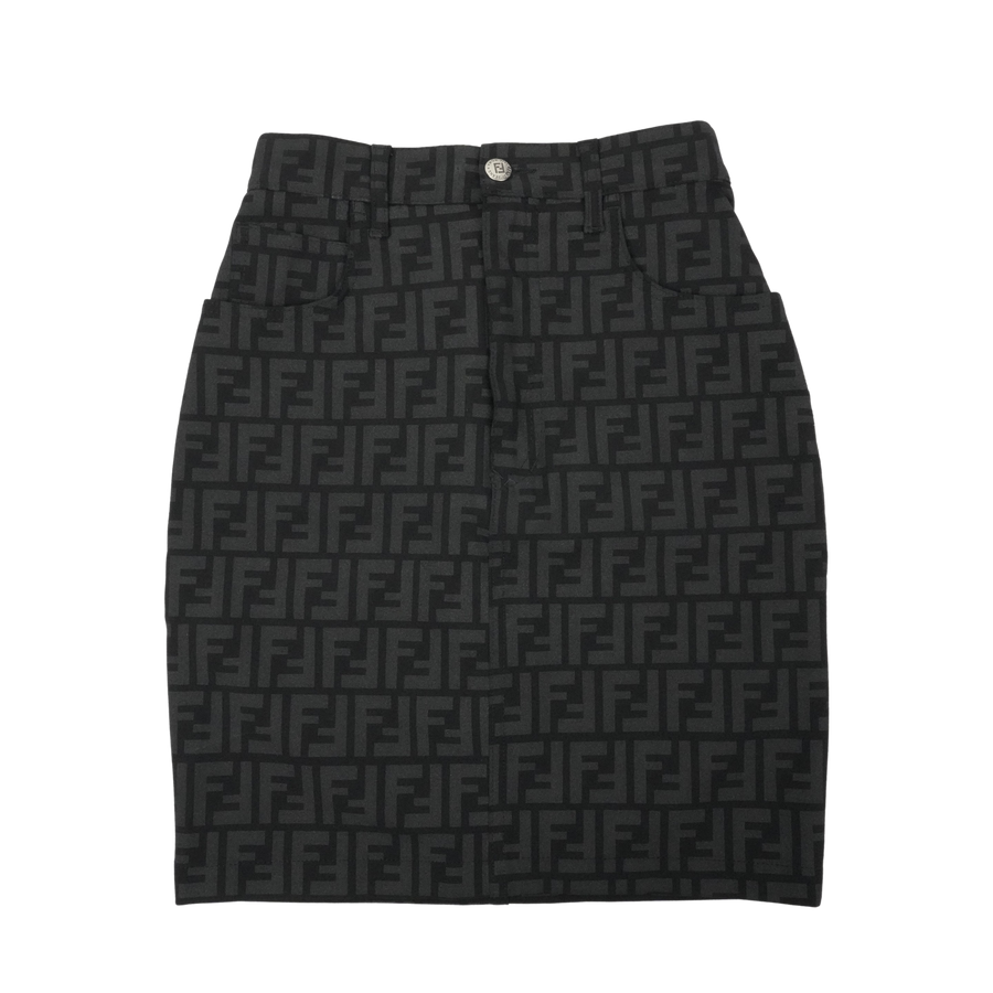 FENDI Zucca Pattern FF Logo Button I40 Skirt