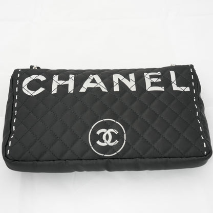 CHANEL 2006-2008 Matelassé Chain Nylon Shoulder Bag