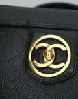 CHANEL 1991-1994 Caviar Skin Turn Lock Handbag/Shoulder Bag 2Way