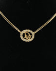 CHRISTIAN DIOR Logo Rhinestone Necklace