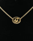 CHRISTIAN DIOR Logo Rhinestone Necklace