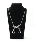 CHRISTIAN DIOR Ribbon Motif Rhinestone Necklace