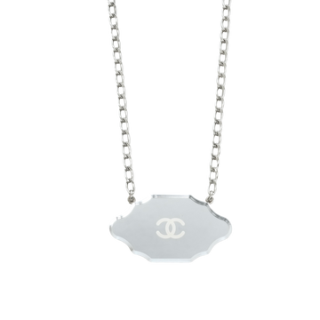 CHANEL Mirror Plate Coco Mark Necklace