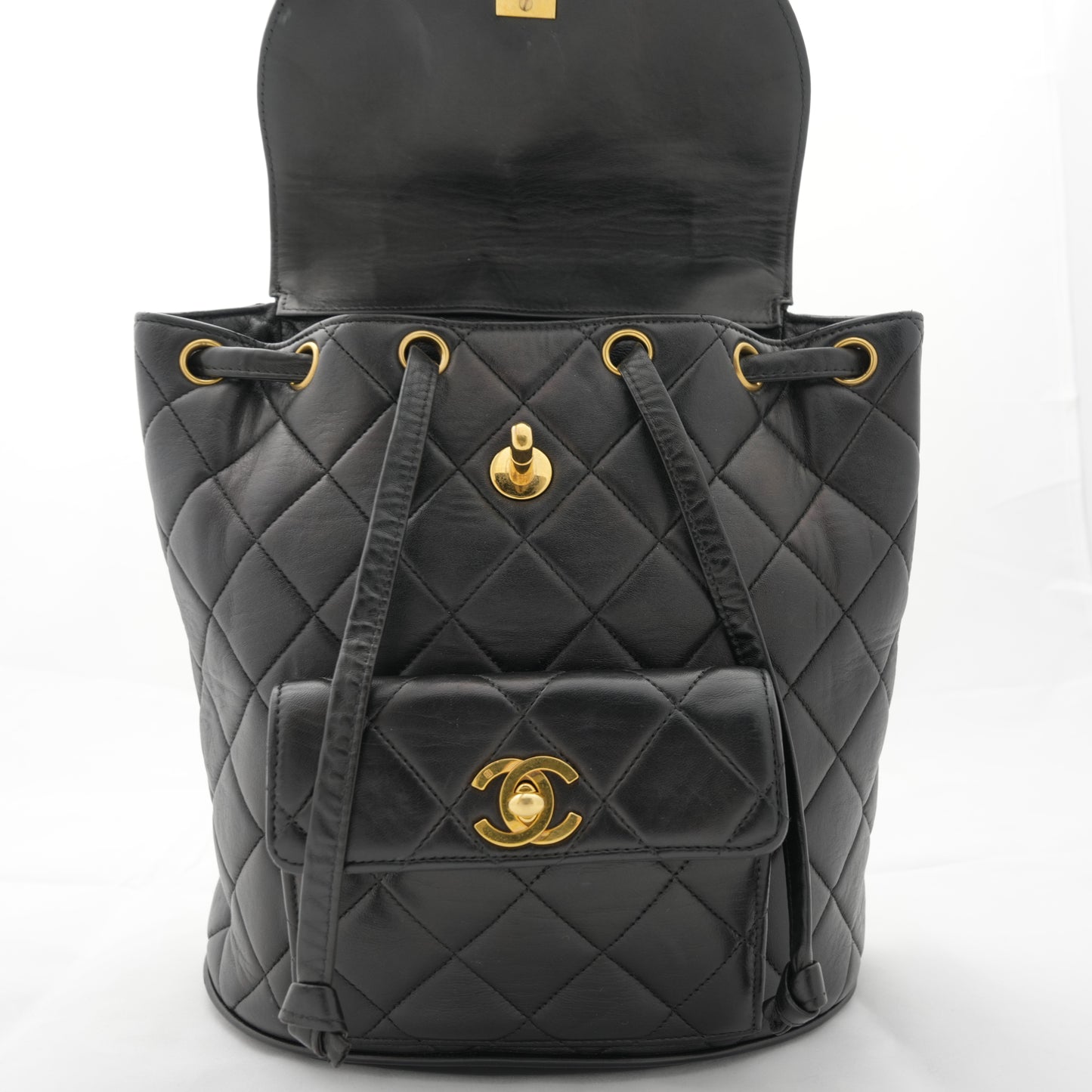 CHANEL 1994-1996 Matelassé Rucksack with Emblem  Backpack