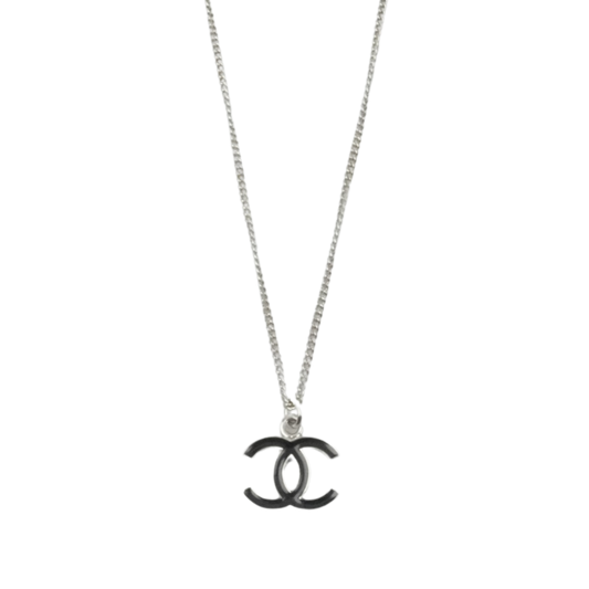 CHANEL 2007 Coco Mark Plate Necklace