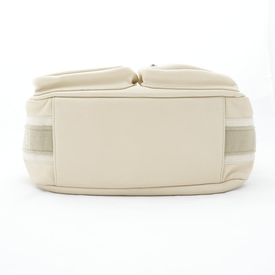 CHANEL 2008-2009 Leather Beige Shoulder Bag