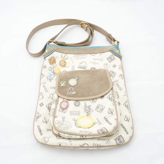 LOEWE Canvas White 160th Anniversary Shoulder Bag