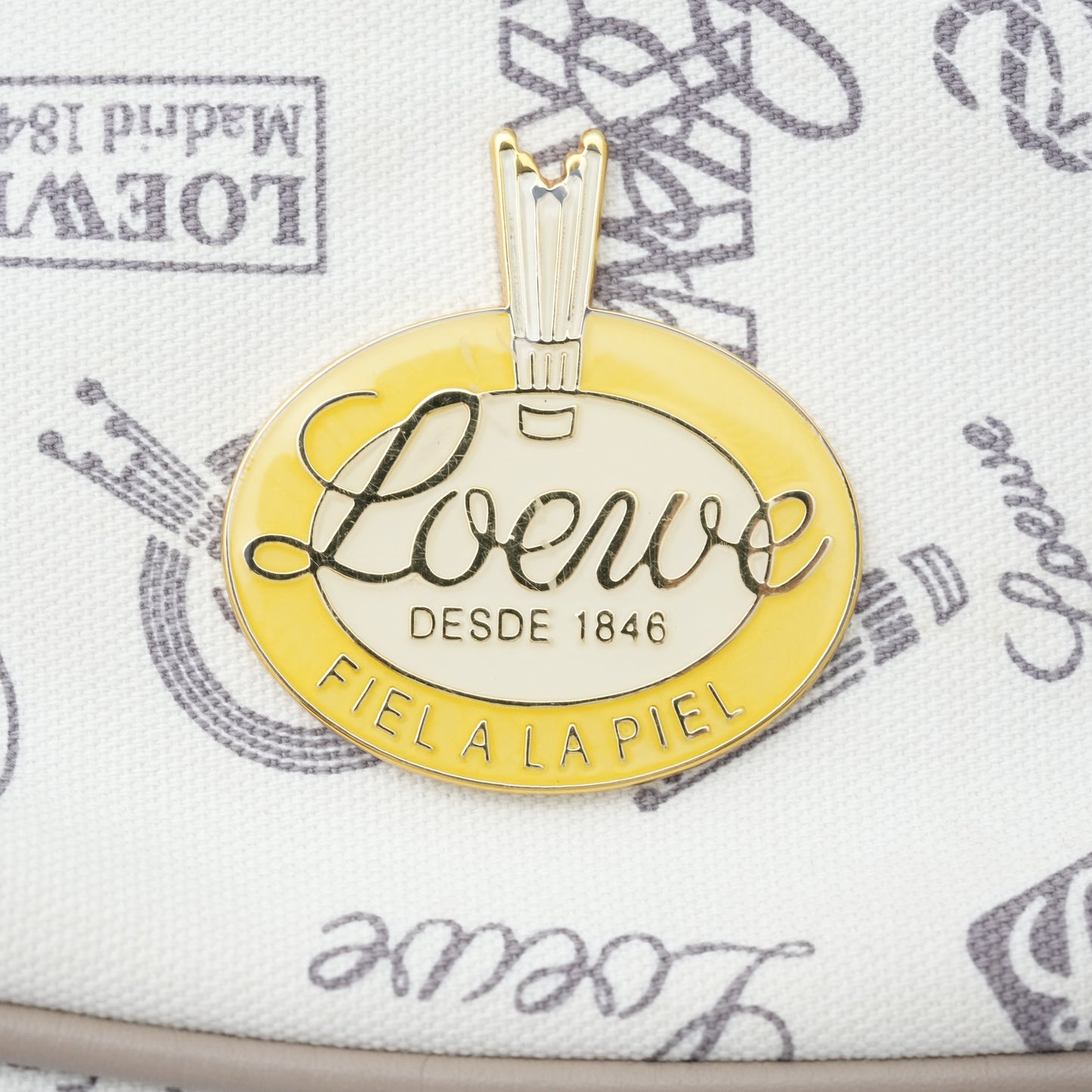 LOEWE Canvas White 160th Anniversary Shoulder Bag