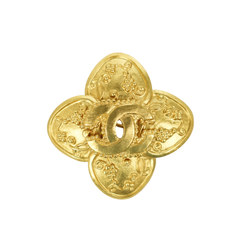 CHANEL Flower Motif Coco Mark Brooch