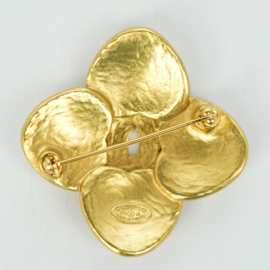 CHANEL Flower Motif Coco Mark Brooch