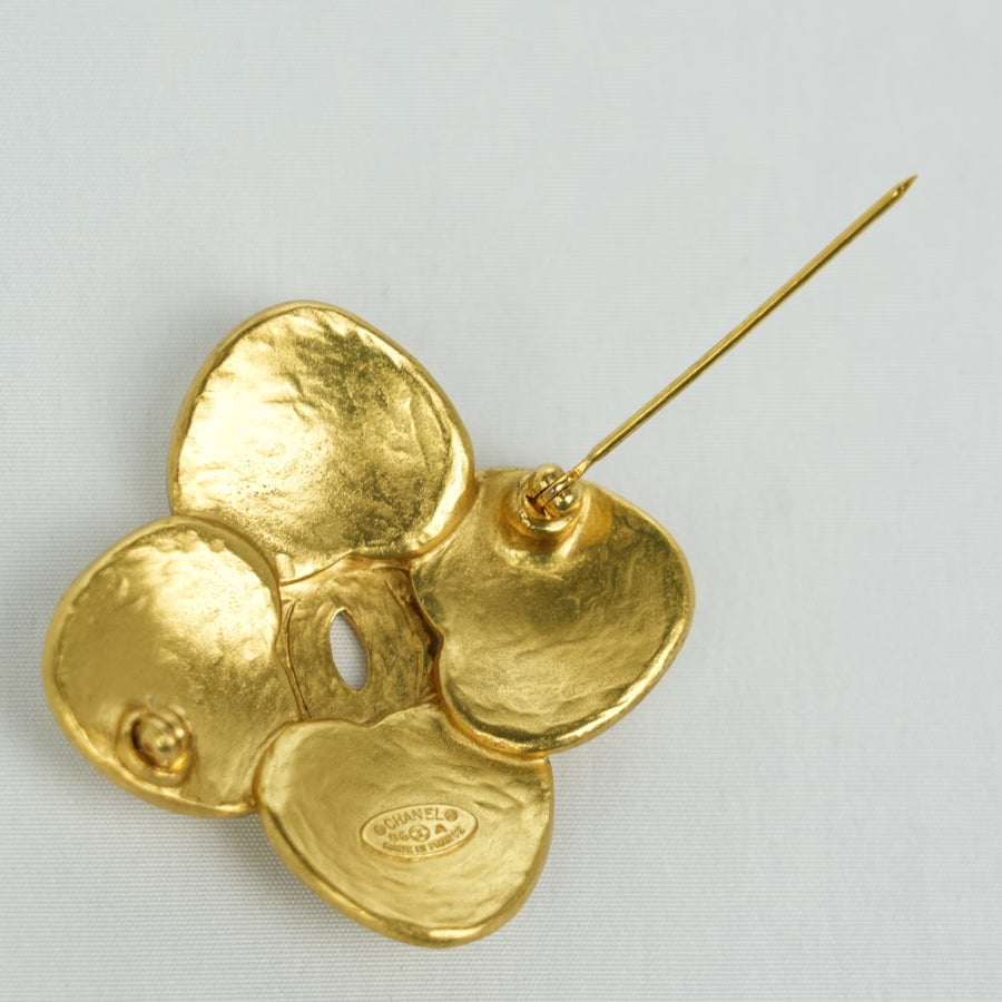 CHANEL Flower Motif Coco Mark Brooch