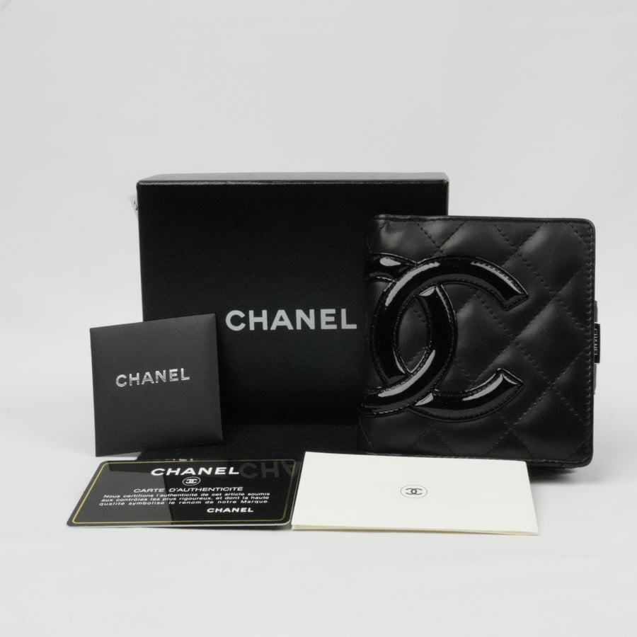 CHANEL Cambon Line Frame Double-fold Wallet