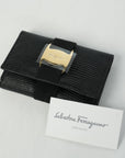 SALVATORE FERRAGAMO Lizard Pattern Vara Plate Key Case