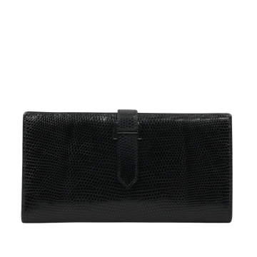 HERMES Lizard Bearn Classic Long Wallet