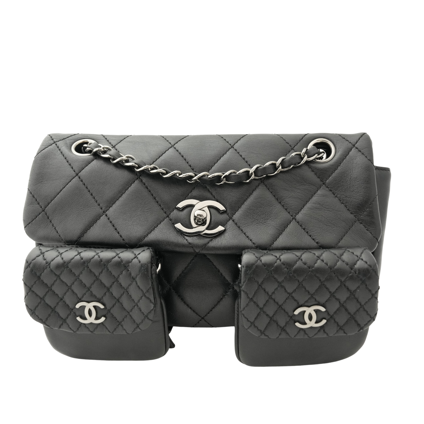 CHANEL 2006-2008 Matelassé Turn-Lock Multipochette Shoulder Bag