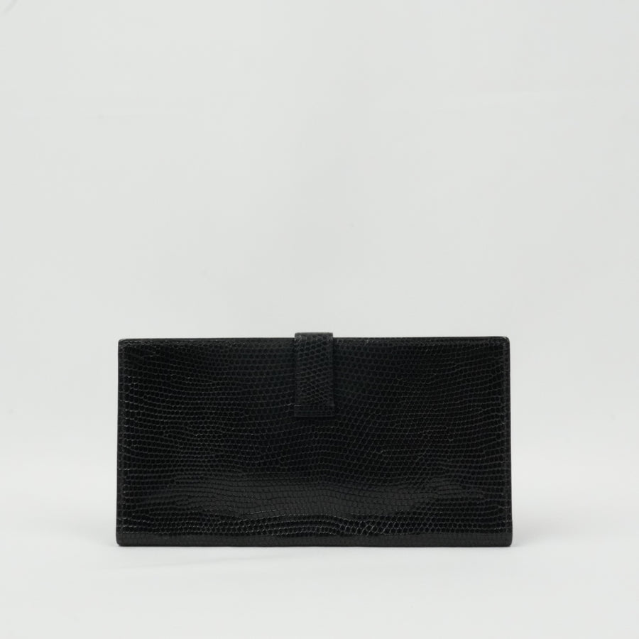 HERMES Lizard Bearn Classic Long Wallet