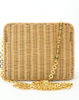 SALVATORE FERRAGAMO Gancini Rattan Shoulder Bag