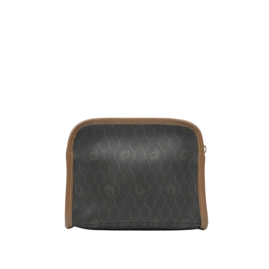 CHRISTIAN DIOR Canvas Honeycomb Pattern Pouch