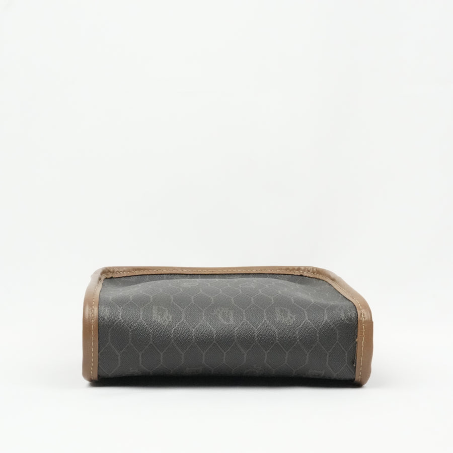 CHRISTIAN DIOR Canvas Honeycomb Pattern Pouch