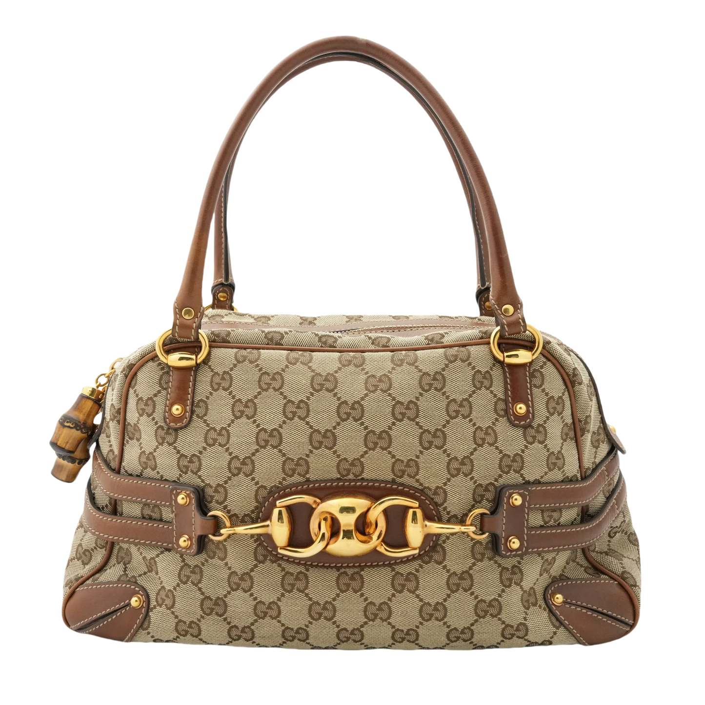 GUCCI GG Canvas Bamboo Shoulder Bag