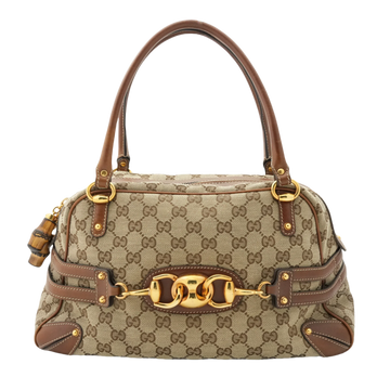 GUCCI GG Canvas Bamboo Shoulder Bag