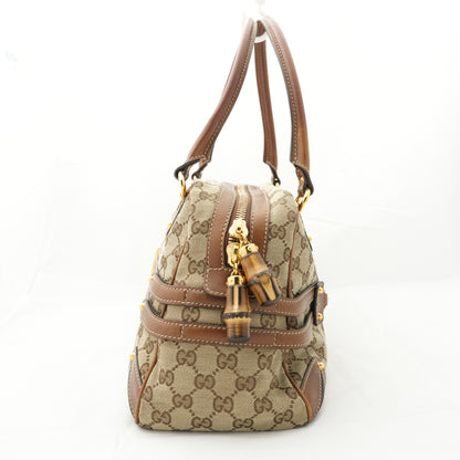 GUCCI GG Canvas Bamboo Shoulder Bag