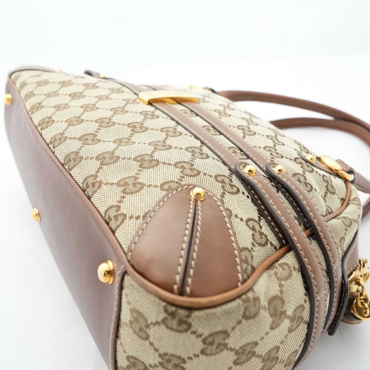 GUCCI GG Canvas Bamboo Shoulder Bag