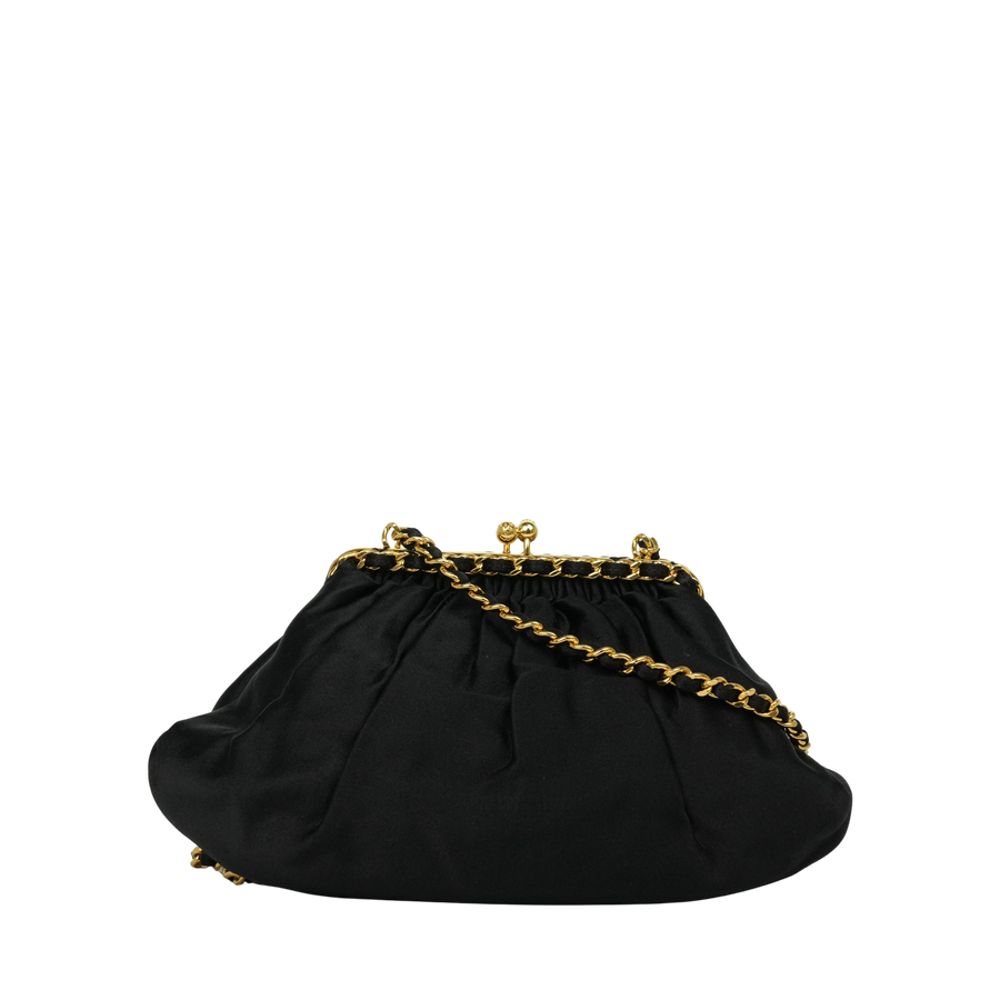 CHANEL 1996-1997 Satin Clasp Chain  Shoulder Bag