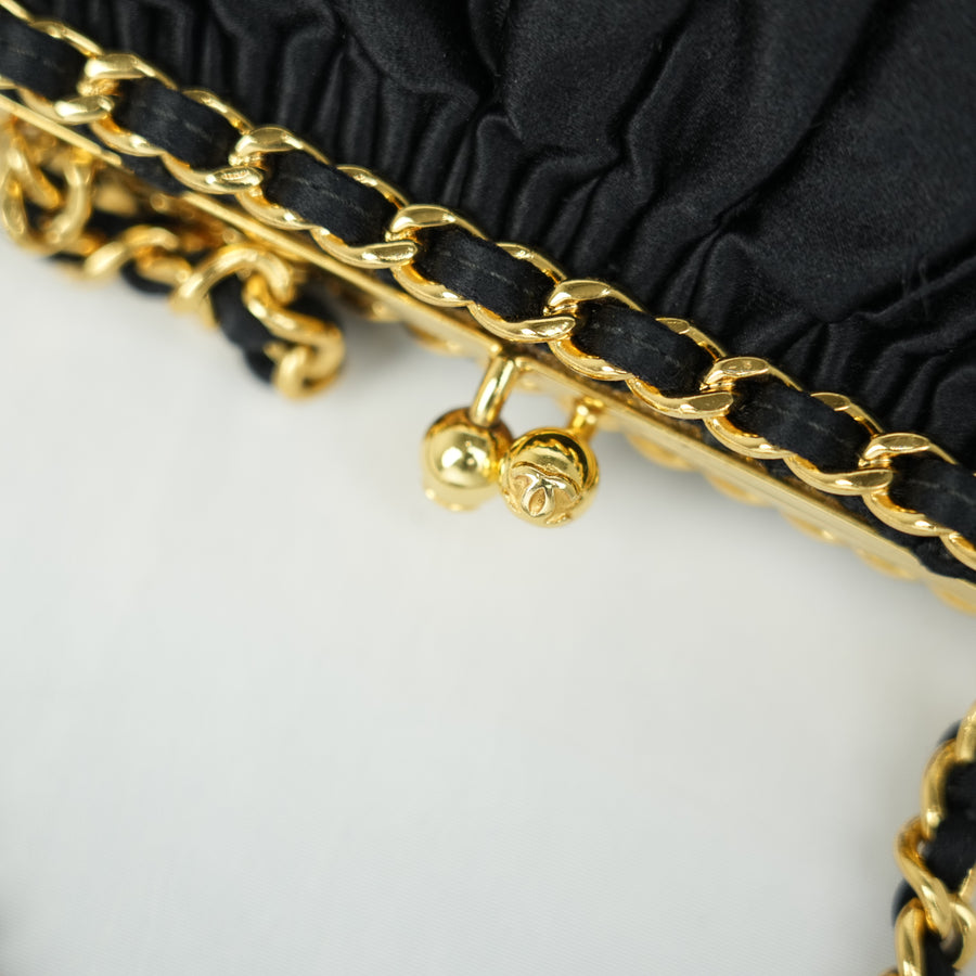 CHANEL 1996-1997 Satin Clasp Chain  Shoulder Bag