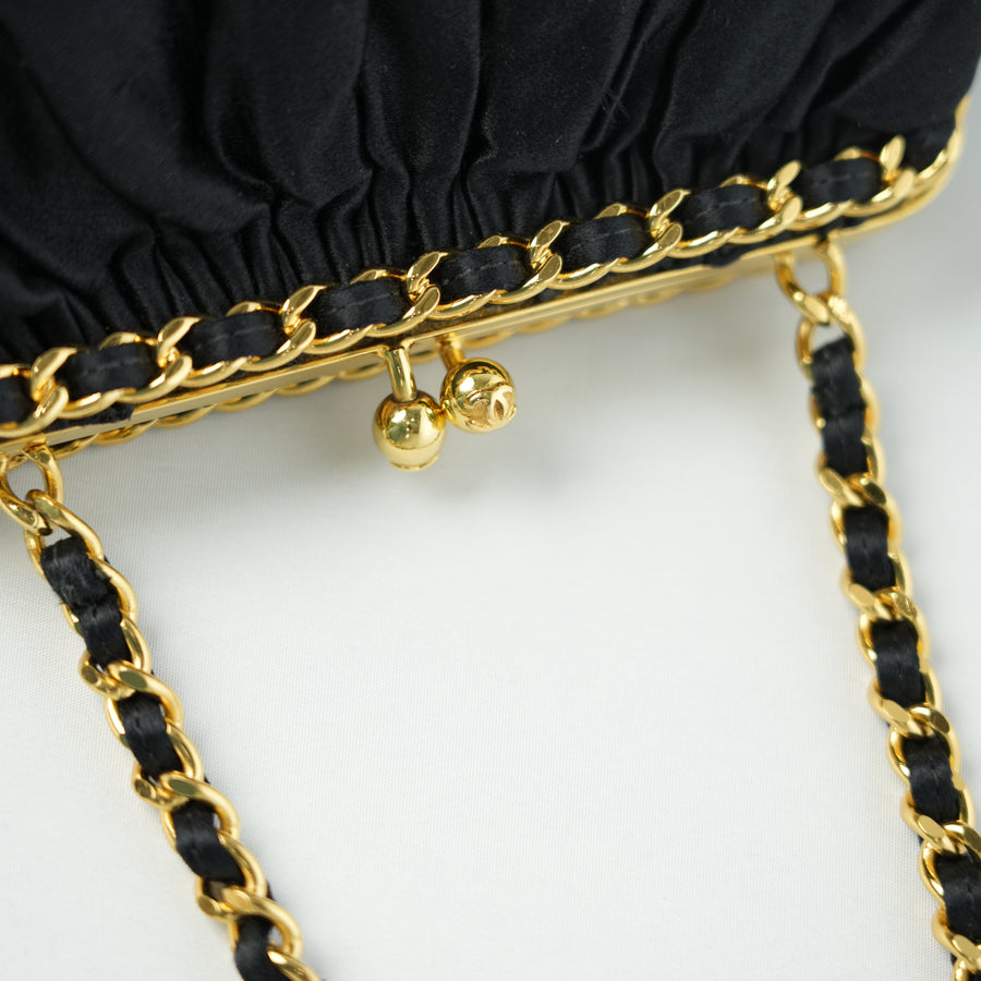 CHANEL 1996-1997 Satin Clasp Chain  Shoulder Bag