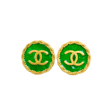 CHANEL Button Coco Mark Earrings